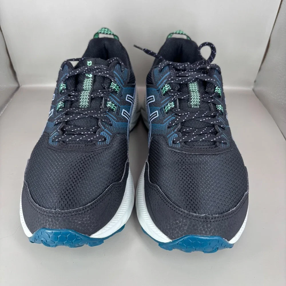 Asics Gel-Venture 9 Womens Trail Running Shoes Black Blue 1012B313 Size 9.5